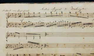 Antique 19th C.  Sheet Music Hand Drawn Album Moravian N.  C.  By Emma Reich