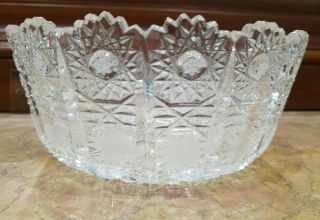 Vintage Bohemian,  Czech Hand - Cut 24 Lead Crystal Glass Bowl 7 " / 2 Avail.