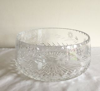Vintage Edinburgh Crystal 7.  5” Argyll Pattern Fruit/triffle Bowl