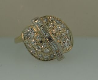 14k Gold Antique Old Mine Cut Diamond Ring - 1.  52 Ctw