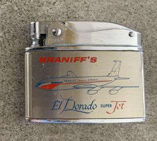 Vintage Braniff Airways El Dorado Jet Advertising Rolex Lighter