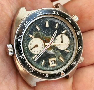Rare Tag Heuer Autavia 1163v Automatic 17 Jewels Chronograph 1970s Watch Spares