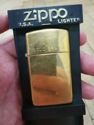 100 Solid Brass Vintage 1997 Usa Zippo Xiii Lighter With Case.