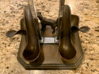 Vintage early 1900s Ronson Bronze Dog 4 Pipe Stand Holder Art Deco 3