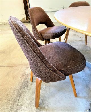 Set Of 6 Knoll® Saarinen Executive Armless Chairs,  With Wood Legs 2