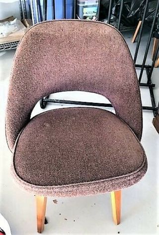 Set Of 6 Knoll® Saarinen Executive Armless Chairs,  With Wood Legs 3