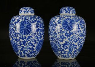 Pair Chinese Antique Blue And White 