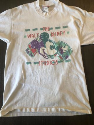 Vintage Walt Disney Studios Shirt Mickey Movies Disney Designs 90s Rare Single