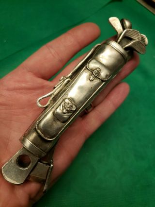 Old Vintage Antique Cast Metal Figural Cigar Cutter Cigarette Golf Cheroot
