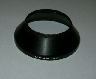 Vintage Omag W4 Wide Angle 35.  5mm Screw In Very Black Metal Lens Hood