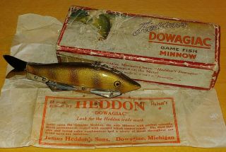 Heddon 409l Perch Scale 4 Point Fish Decoy With Box And Tissue