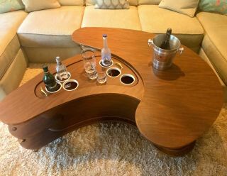 Mid Century Modern Boomerang Coffee Table w/ Built - in Bar - MCM MUST - HAVE 3
