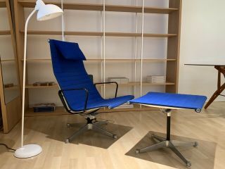 Vintage Eames Aluminum Group Lounge Chair and Ottoman by Herman Miller 3