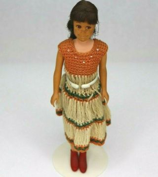 Vintage Skooter Brunette Barbie Doll With Dress And Shoes