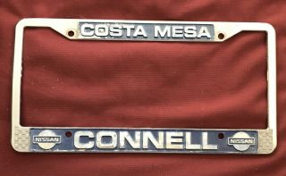 Rare Costa Mesa California Connell Nissan Vintage Jdm Dealer License Plate Frame