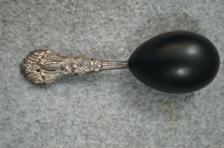 Vintage Darning Egg - Filigree Sterling Silver Handle - Marked Sterling