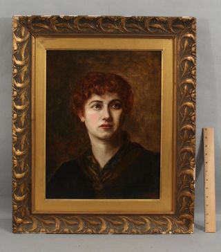 Antique Valentine Cameron Prinsep Pre Raphaelite Woman Portrait Oil Painting Nr