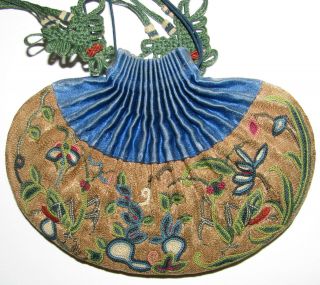 19th Century Chinese Silk Embroidery Purse Pouch