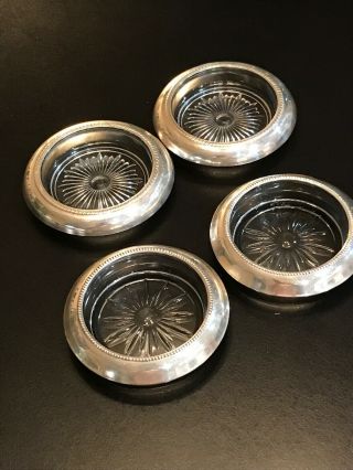 Sterling Silver Frank M.  Whiting & Co Set Of 4 Vintage Coasters