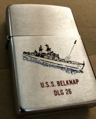Uss Belknap Dlg - 26 Zippo Navy Military 1972 Vietnam Veteran Lighter