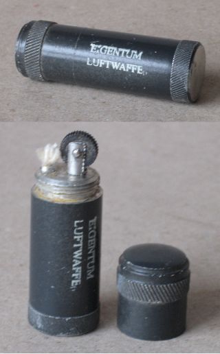 Wwii Old German Aluminium Petrol Cigarette Lighter Luftwaffe