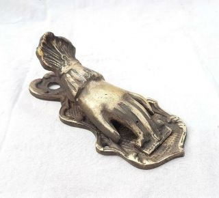 Vintage Old Antique Brass Handcrafted Fine Lady Hand Shape Victorian Paper Clip