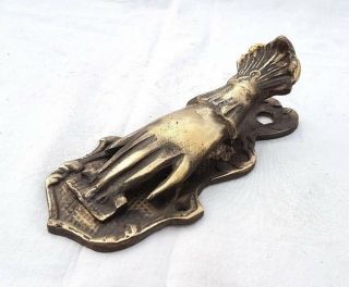 Vintage Old Antique Brass Handcrafted Fine Lady Hand Shape Victorian Paper Clip 2