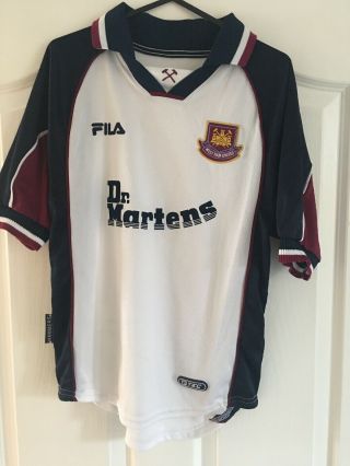 West Ham Utd Away Football Shirt Fila Size Lb 1999 2000 Rare Vintage Classic