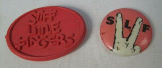 Stiff Little Fingers Slf Vintage 2 X Early 80s Badges Pin Button Punk Wave