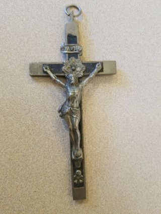 Vintage Crucifix Pectoral Cross Skull And Crossbones 5 1/4 "