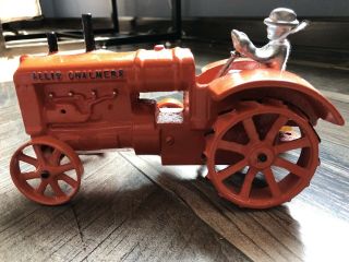 Vintage Allis Chalmers Cast Iron Tractor With Zinc Driver Collective Farm Toy