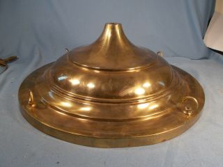 Vintage Brass 4 Light Pan Chandelier Ceiling Fixture (as Found)