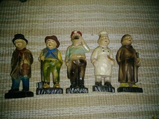 " Decorama 5 Men Smoking " Vintage Figurines From The Early 1950 