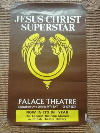 Vintage Jesus Christ Superstar Musical Poster - Palace Theatre,  London
