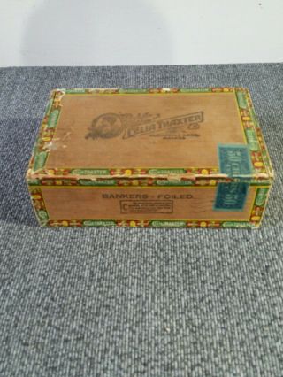 Vintage Celia Thaxter Wood Cigar Box W Tax Stamp (act Of 1901) No Cigars