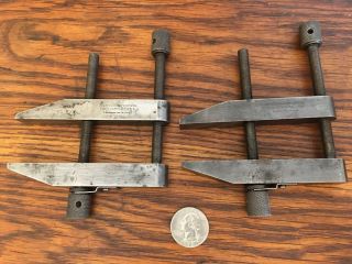 Set 2 Vintage Brown Sharpe Large Parallel Screw Clamps Machinist Tools Usa