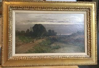 Antique 19th Century Oil Painting By Christopher H.  Shearer Signed & Dated 1876