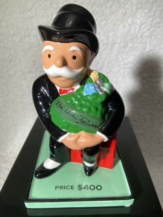 Monopoly Uncle Pennybags Boardwalk Ceramic Coin Bank Vtg 1998