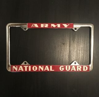 Vintage License Army National Guard Plate Frame Rare