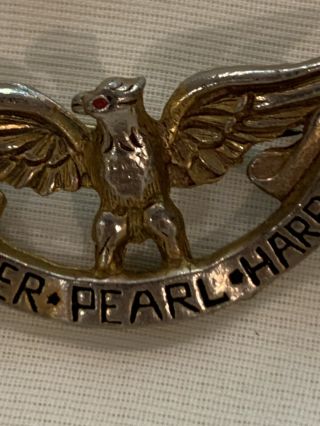 Vintage Remember Pearl Harbor Spread Eagle Lapel Pin 3