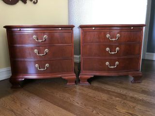 Pair High - End Baker Furniture 18th Century Mahogany Night Stands