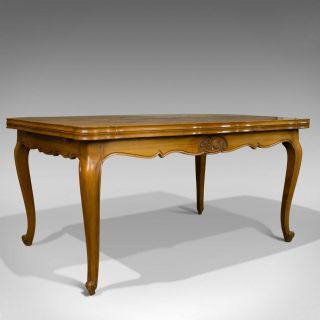 French,  Antique Draw Leaf Dining Table,  Beech,  Extending,  Louis Xv Revival C1930