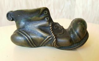Bronze Metal Ashtray Statuette Shoe Boot Vintage 1970 Ussr Russian Soviet Nimor