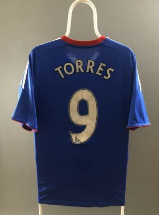 Chelsea London 2010 2011 9 Torres Football Shirt Jersey Home Rare Vtg Size L