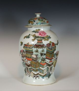 Antique Chinese Famille Rose Hand Painted Porcelain Jar With Lid