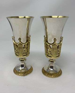 Aurum - Matched Pair - Hector Miller - Solid Silver - Royal Wedding - 2 Of 750