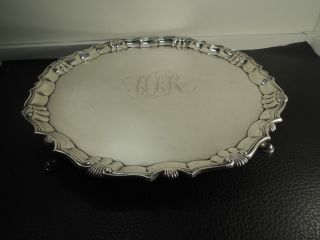 Antique George Ii Sterling Silver Salver By Robert Abercromby London 1746s - 923gm