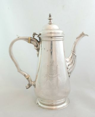 Georgian Silver Coffee Pot William Shaw & William Priest London 1752 614g Cezx