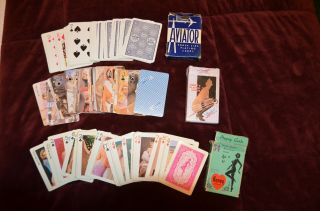 3 Decks Of Vintage Novelty Nude Marked Cards.  Honey,  Charlie 