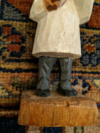 Vintage Hand Carved Wooden Old Man Dr with Stethoscope Figurine Statue 3